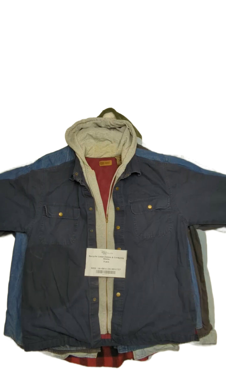 Recycle Lined Denim & Corduroy Shirts 9 pcs