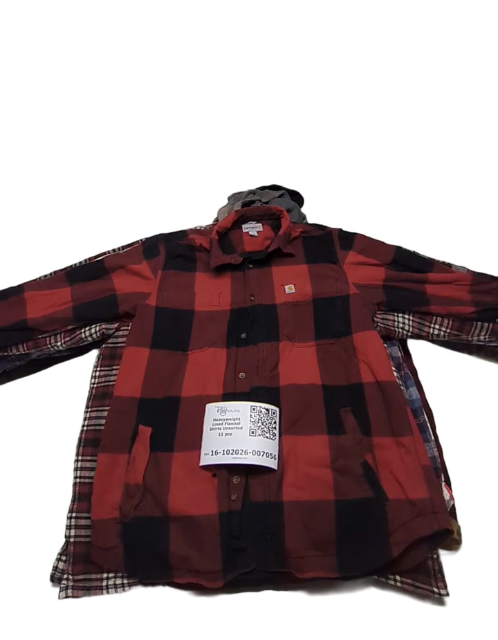 Heavyweight Lined Flannel Shirts Unsorted 11 pcs