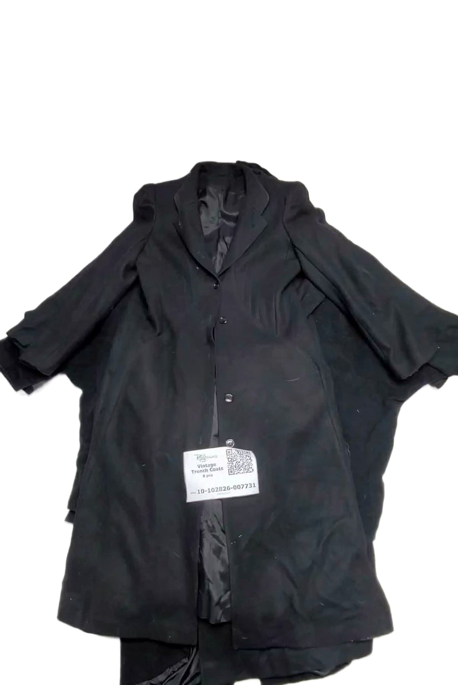 Just Black Vintage Trench Coats 8 pcs