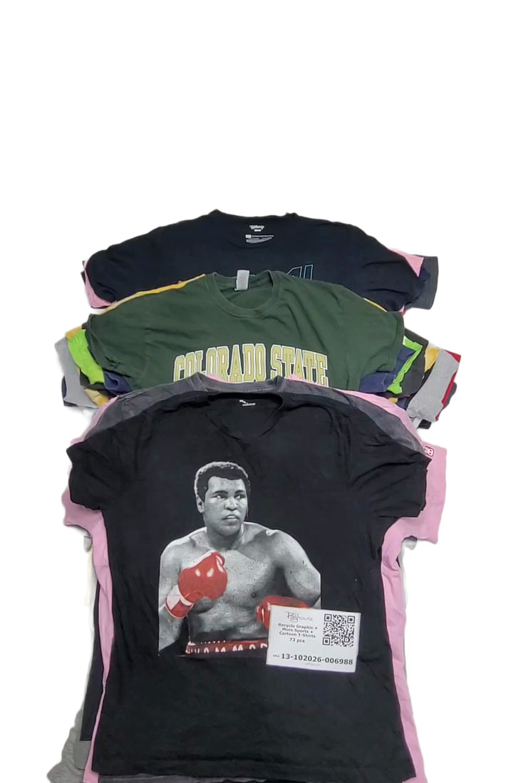 Recycle Graphic + More Sports + Cartoon T-Shirts 73 pcs