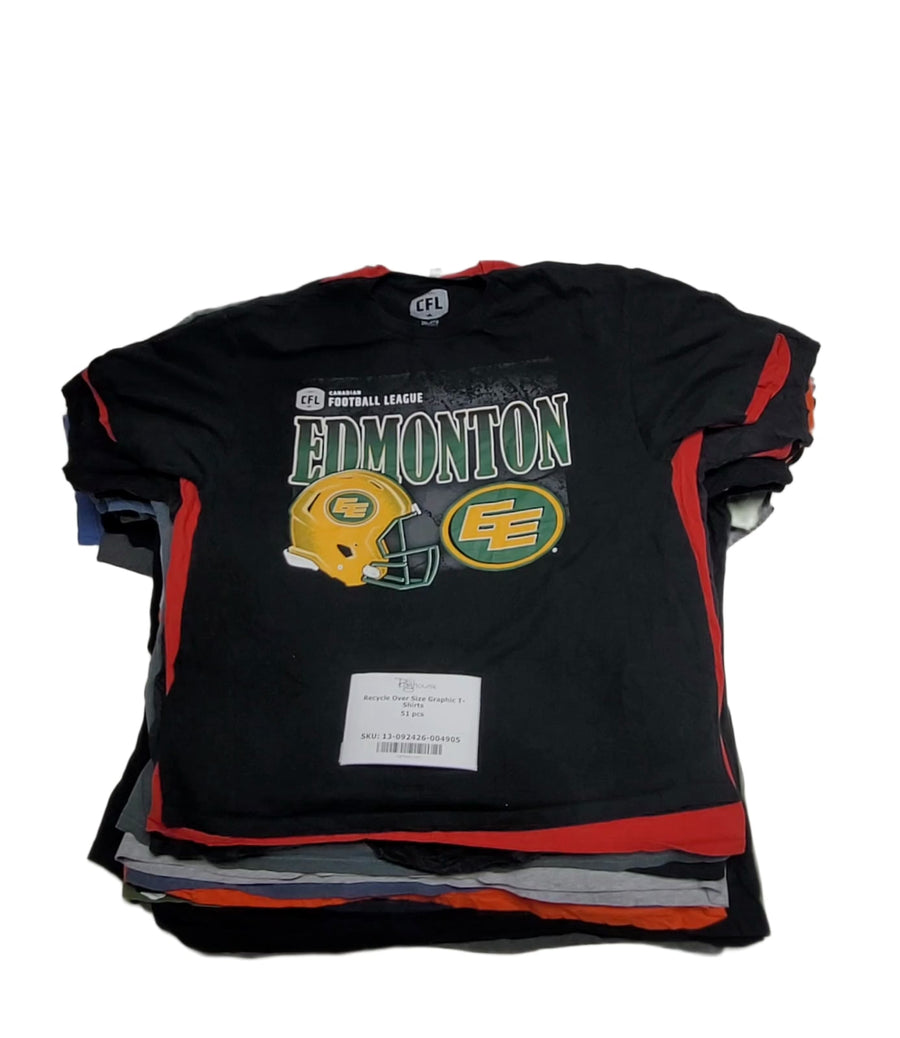 Recycle Over Size Graphic T-Shirts 51 pcs