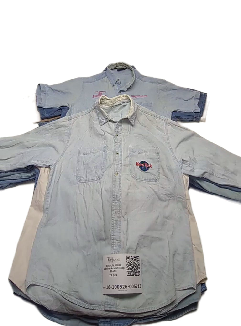 Recycle Mens Denim Advertising Shirts 22 pcs