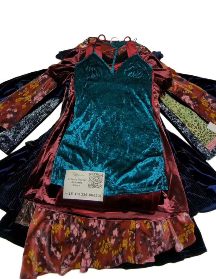 Trendy Velvet Dresses 25 pcs