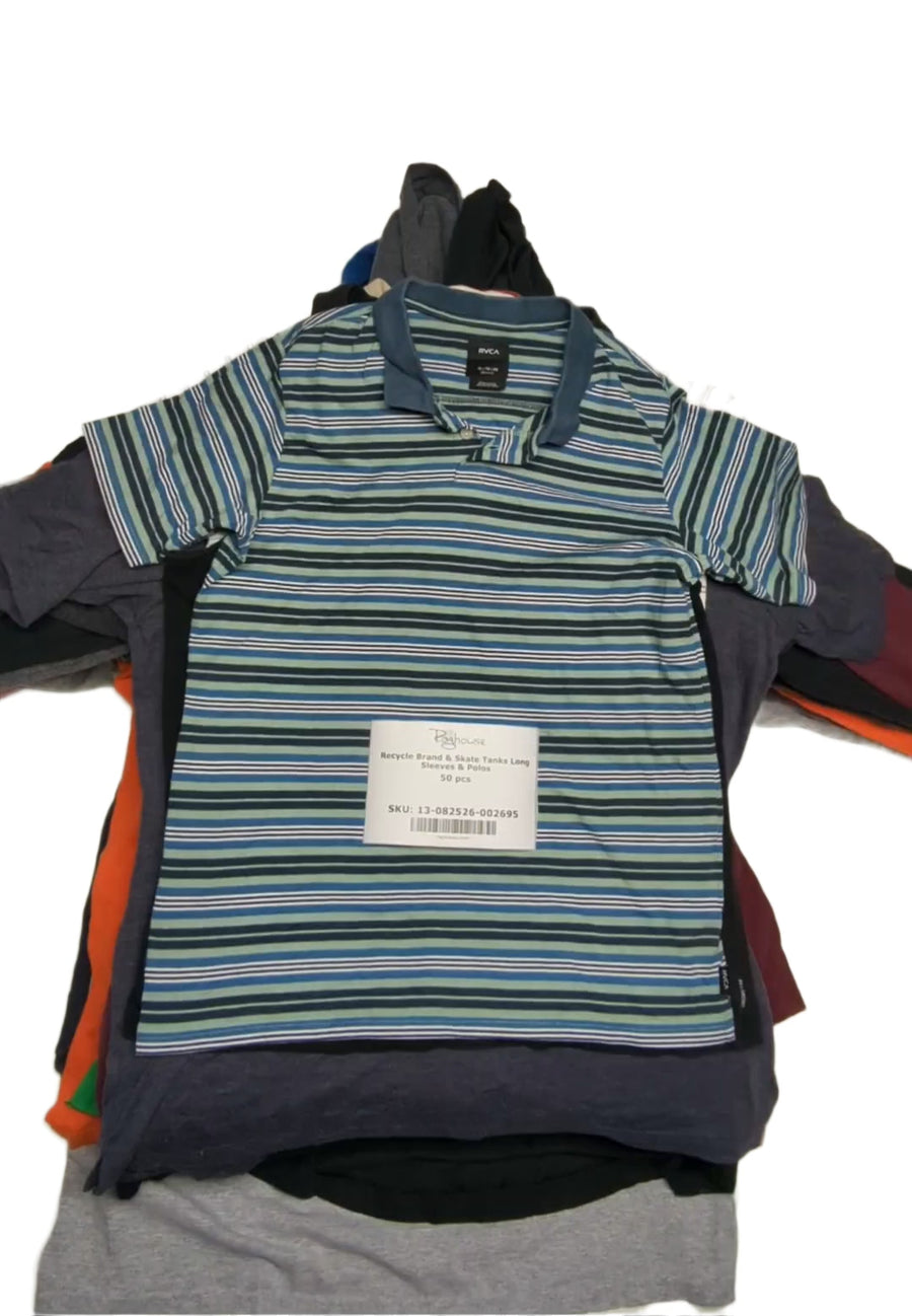 Recycle Brand & Skate Tanks Long Sleeves & Polos 50 pcs