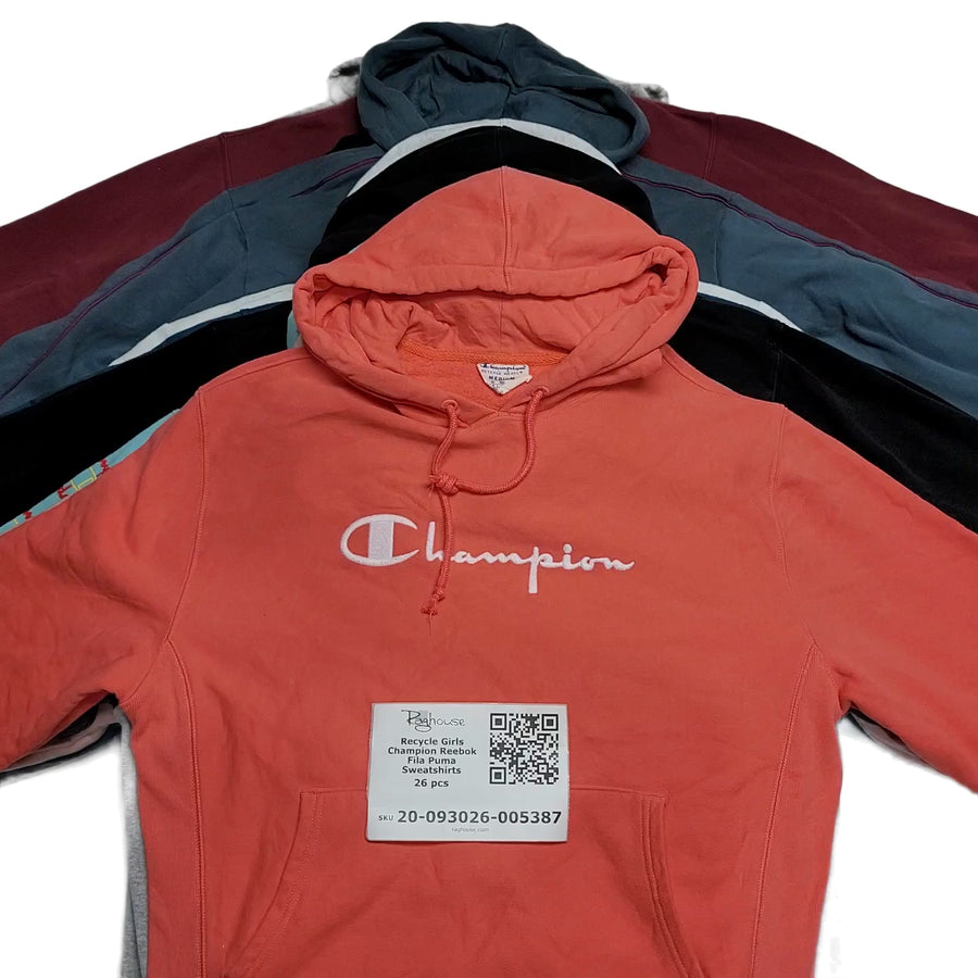 Recycle Girls Champion Reebok Fila Puma Sweatshirts 26 pcs