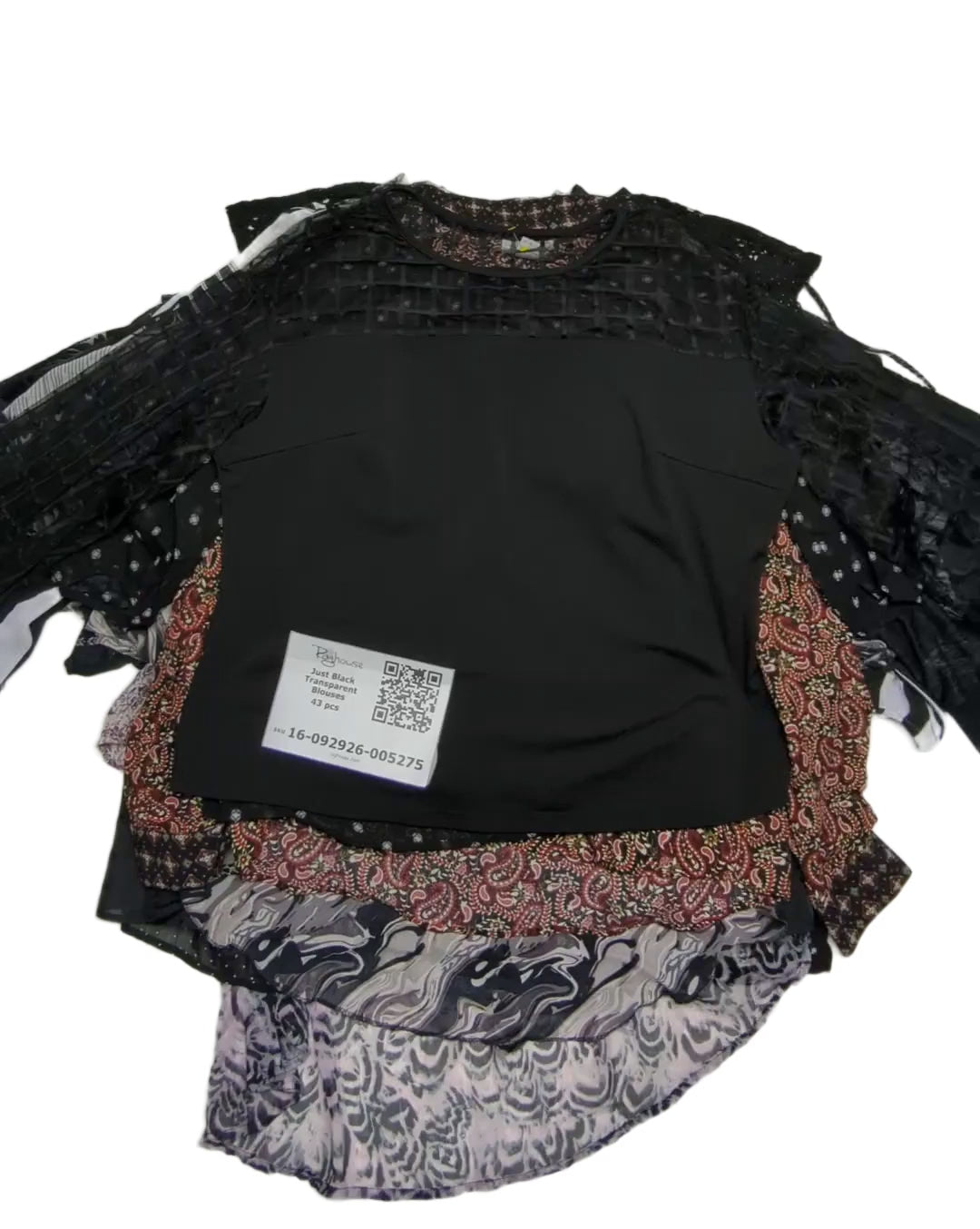 Just Black Transparent Blouses 43 pcs