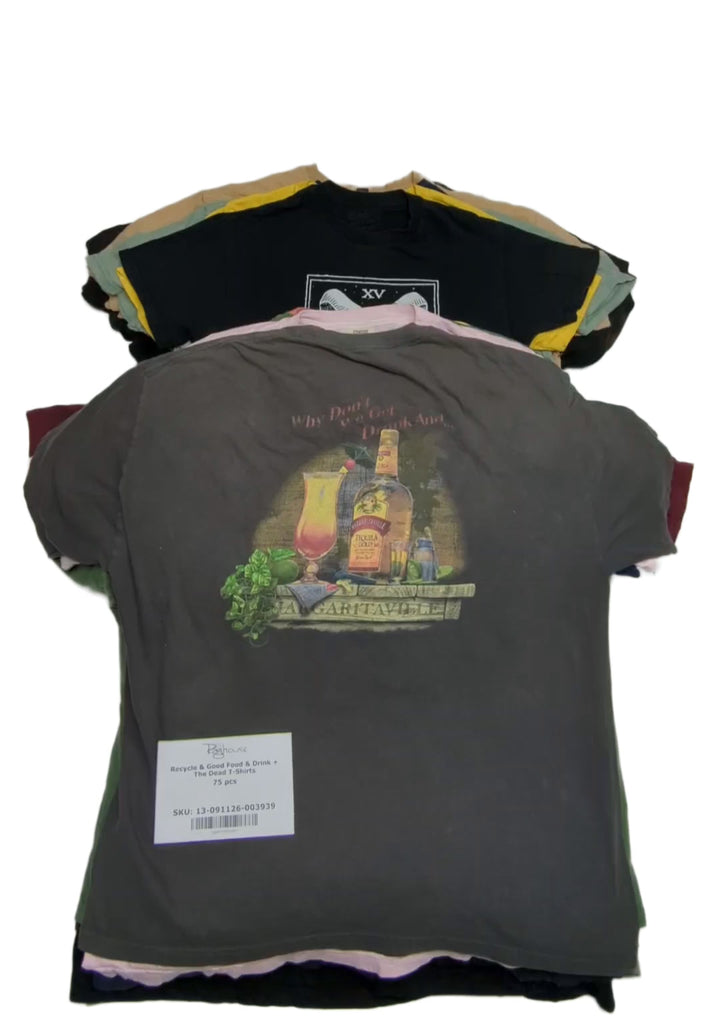 Recycle & Good Food & Drink + The Dead T-Shirts 75 pcs