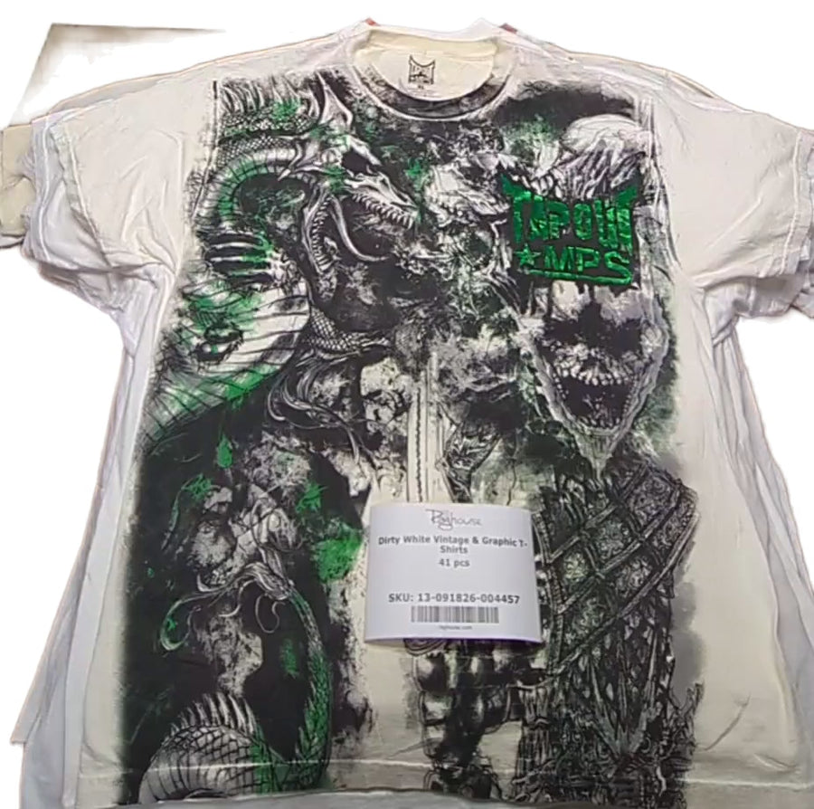 Dirty White Vintage & Graphic T-Shirts 41 pcs