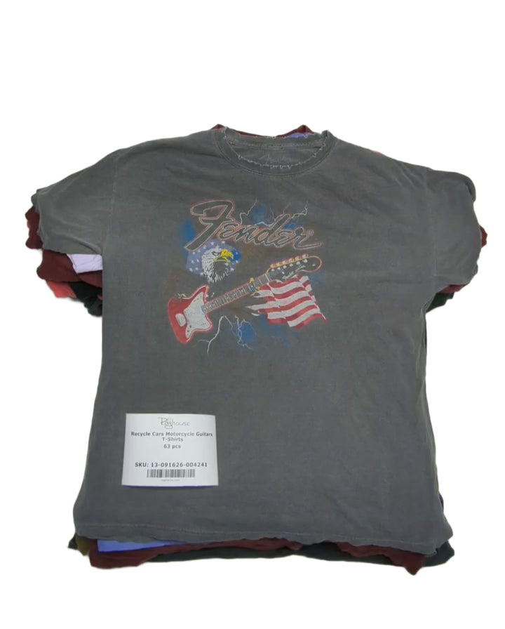 Recycle Cars Motorcycle Guitars T-Shirts 63 pcs