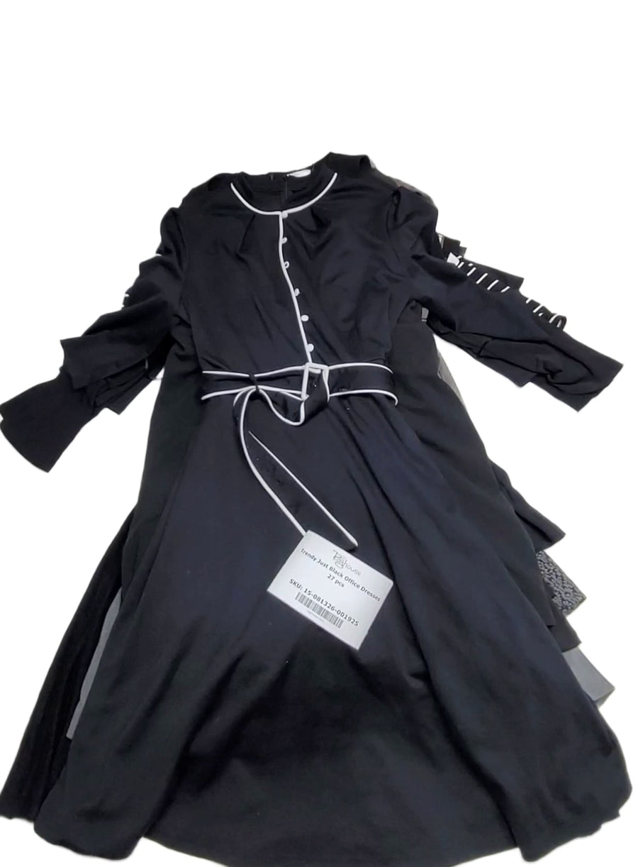 Trendy Just Black Office Dresses 27 pcs