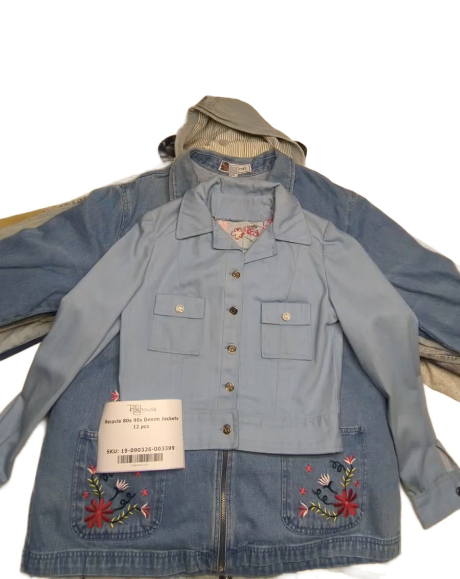 Recycle 80s 90s Denim Jackets 12 pcs