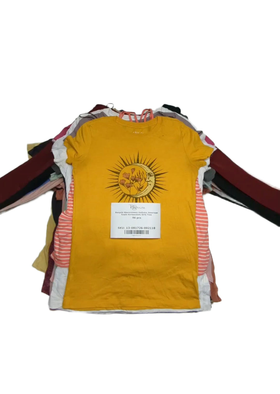 Recycle Abercrombie Hollister American Eagle Aeropostale Girls Tees 96 pcs