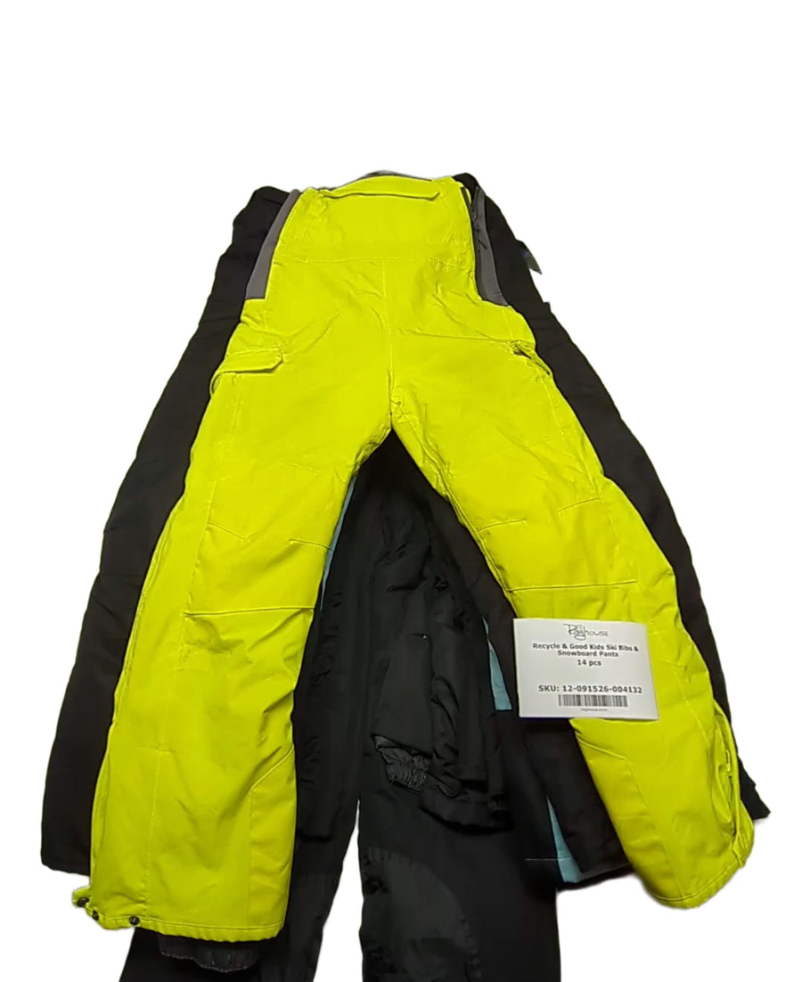Recycle & Good Kids Ski Bibs & Snowboard Pants 14 pcs