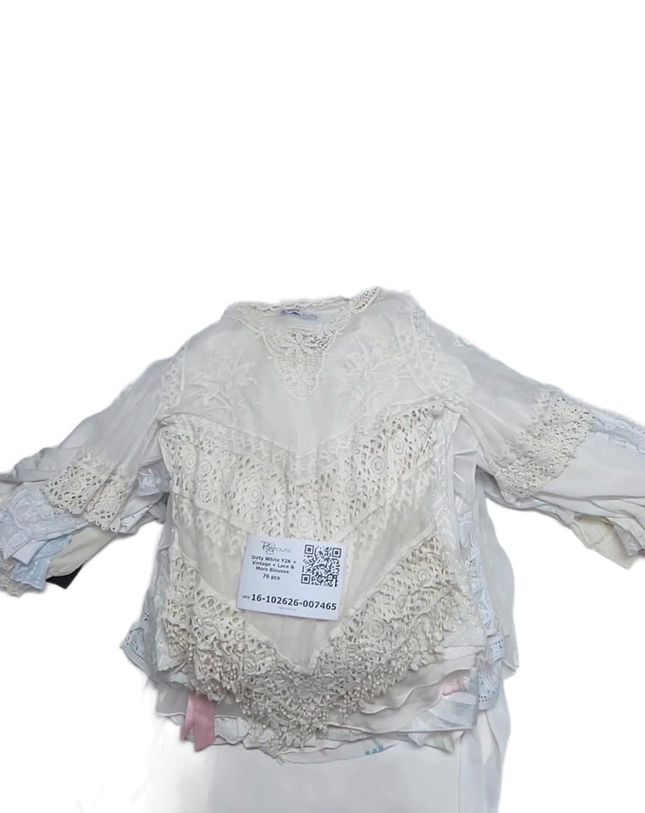 Dirty White Y2K + Vintage + Lace & More Blouses 76 pcs