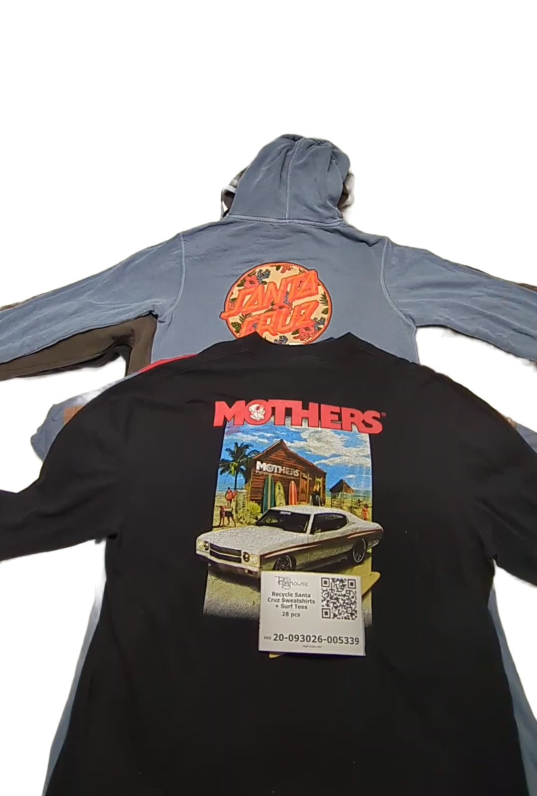 Recycle Santa Cruz Sweatshirts + Surf Tees 28 pcs