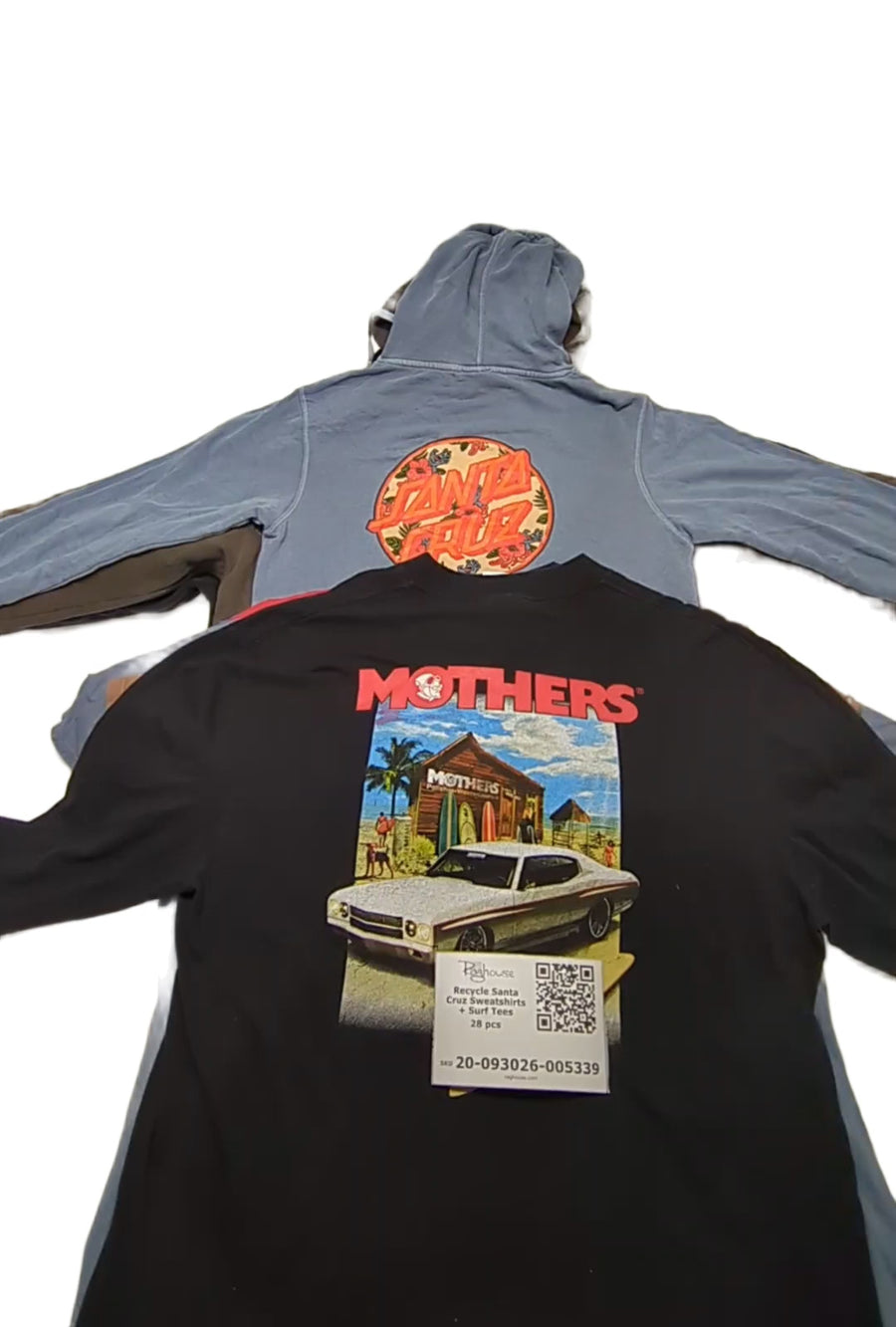Recycle Santa Cruz Sweatshirts + Surf Tees 28 pcs