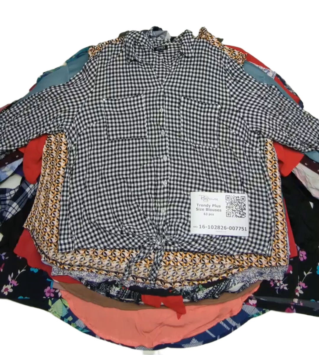 Trendy Plus Size Blouses 63 pcs