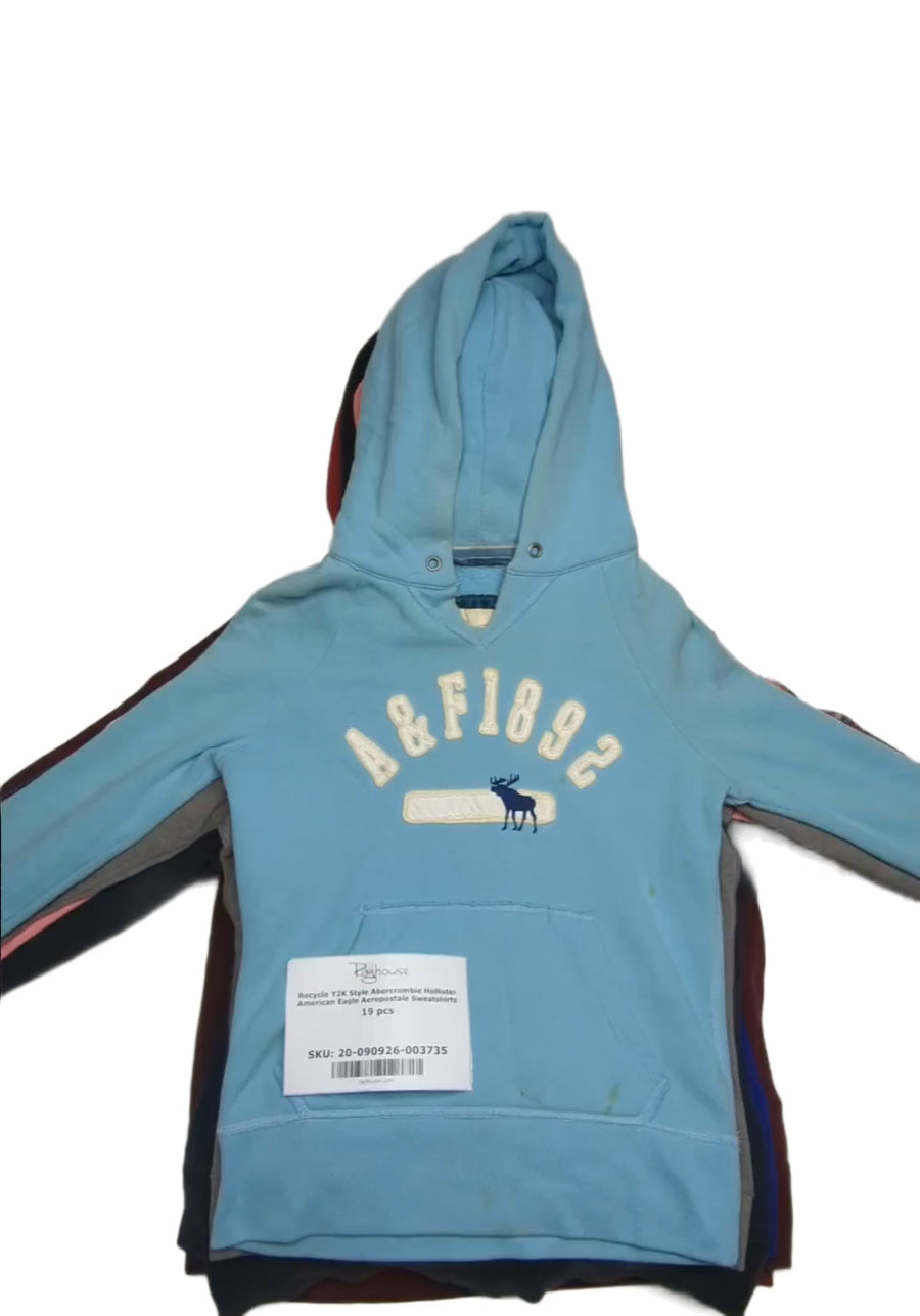 Recycle Y2K Style Abercrombie Hollister American Eagle Aeropostale Sweatshirts 19 pcs
