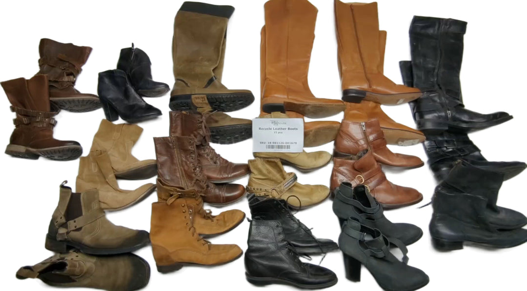 Recycle Leather Boots 15 pcs