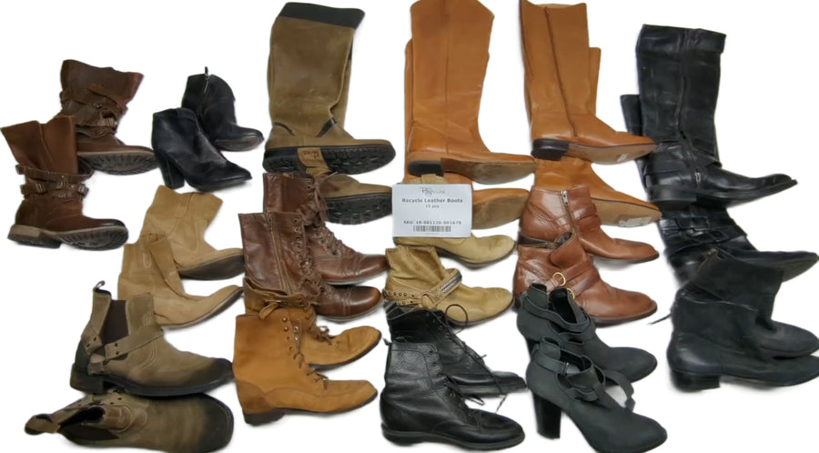 Recycle Leather Boots 15 pcs