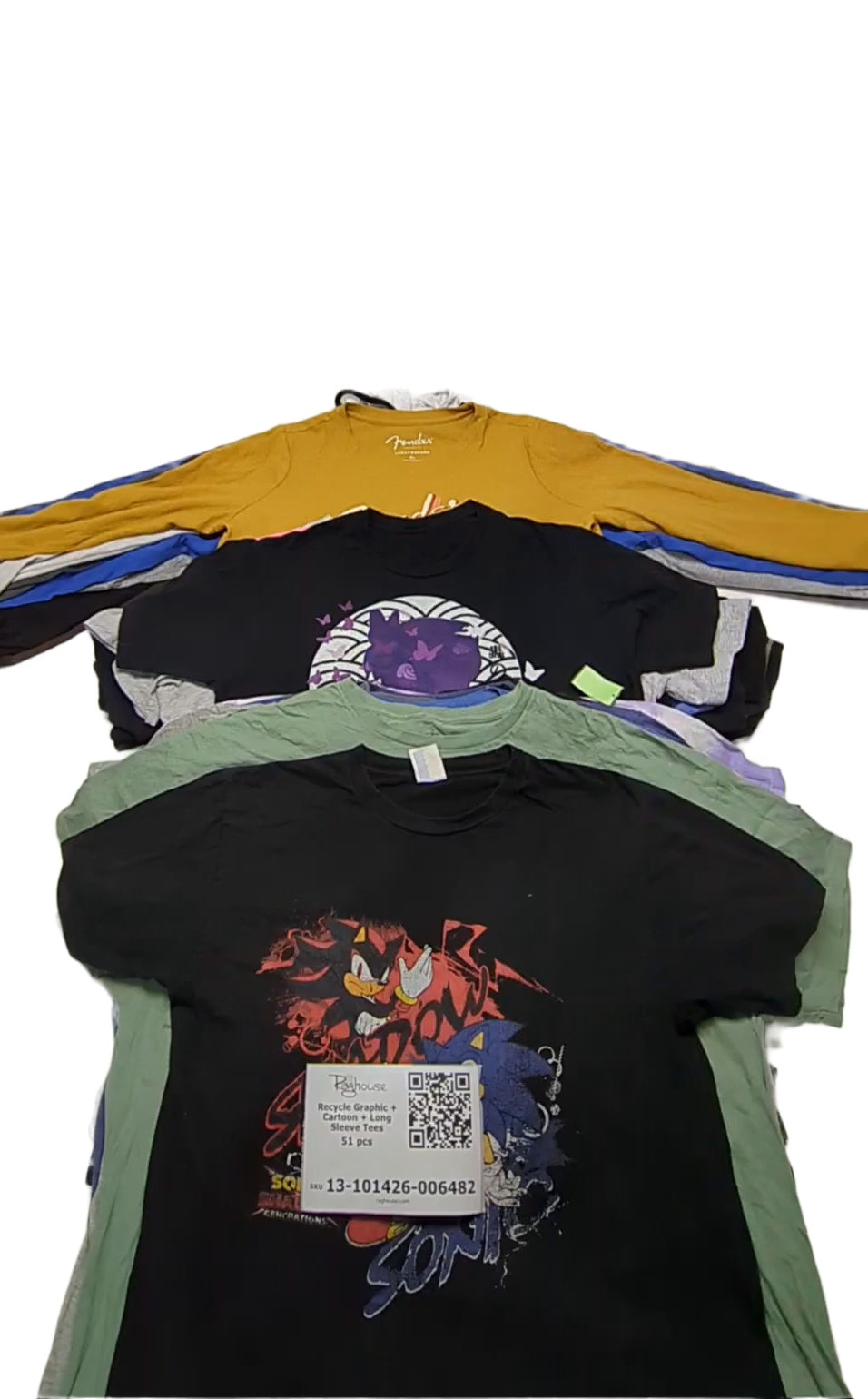 Recycle Graphic + Cartoon + Long Sleeve Tees 51 pcs