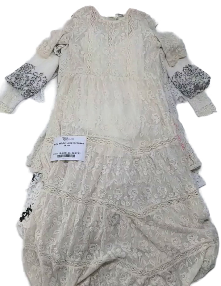 Dirty White Lace Dresses 18 pcs