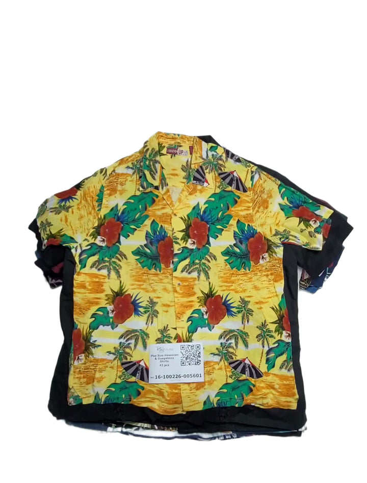Plus Size Hawaiian & Guayabera Shirts 42 pcs
