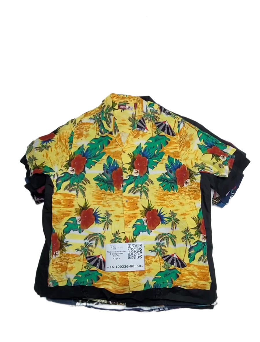 Plus Size Hawaiian & Guayabera Shirts 42 pcs