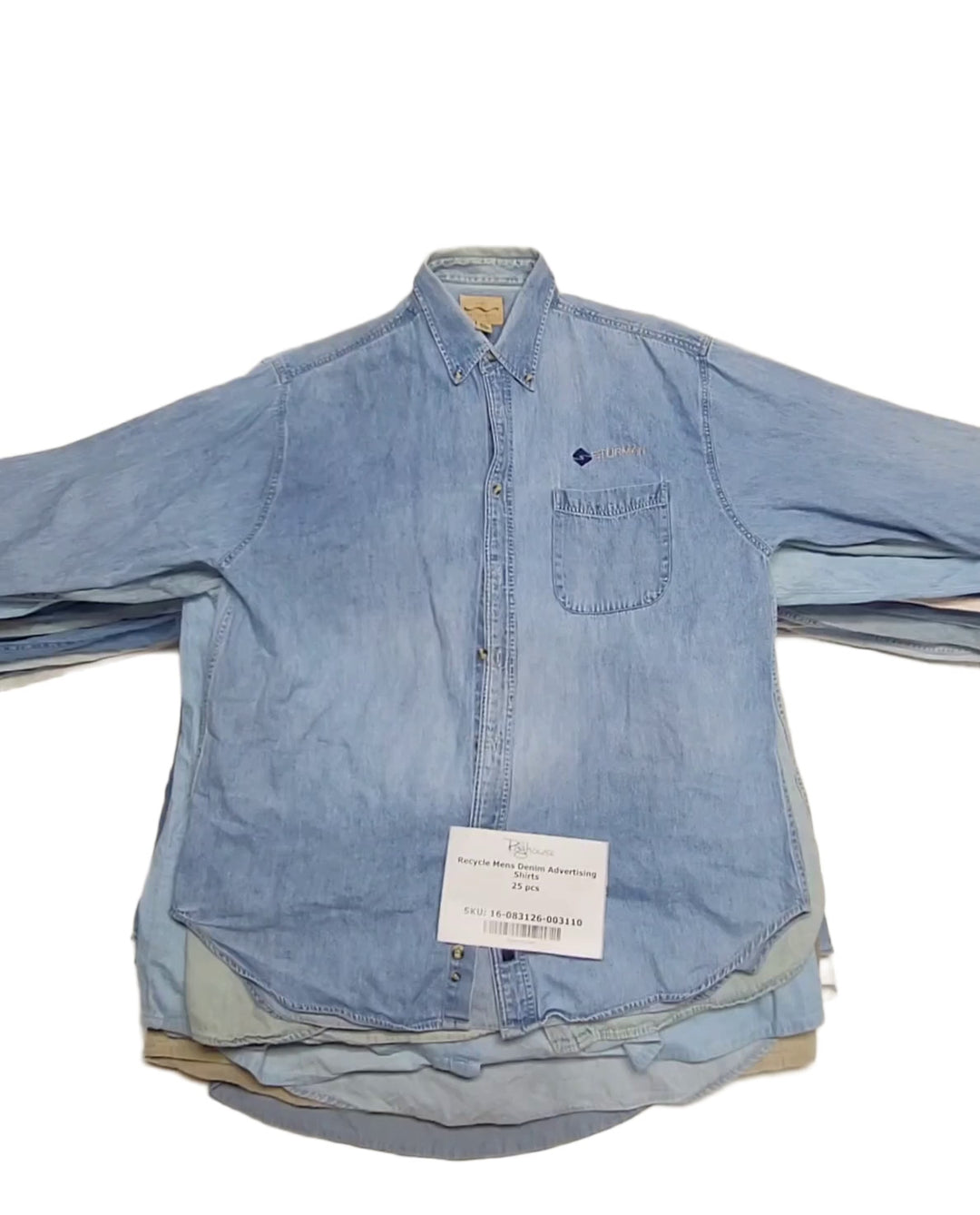 Recycle Mens Denim Advertising Shirts 25 pcs