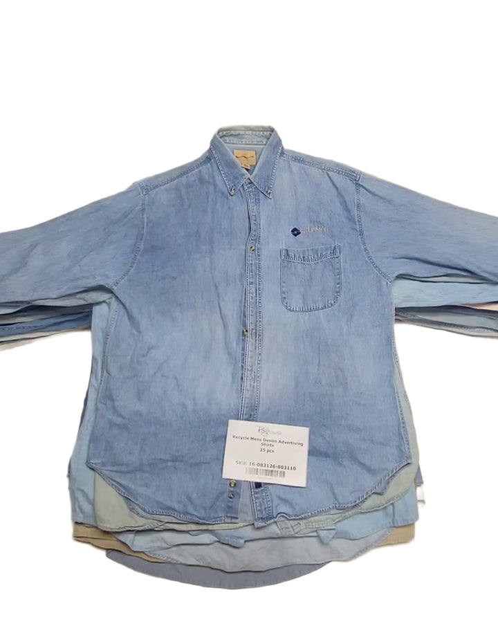 Recycle Mens Denim Advertising Shirts 25 pcs