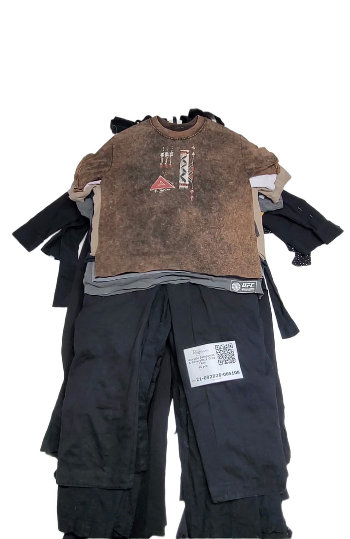Recycle Jumpsuits & Coveralls + Crop Tees 46 pcs
