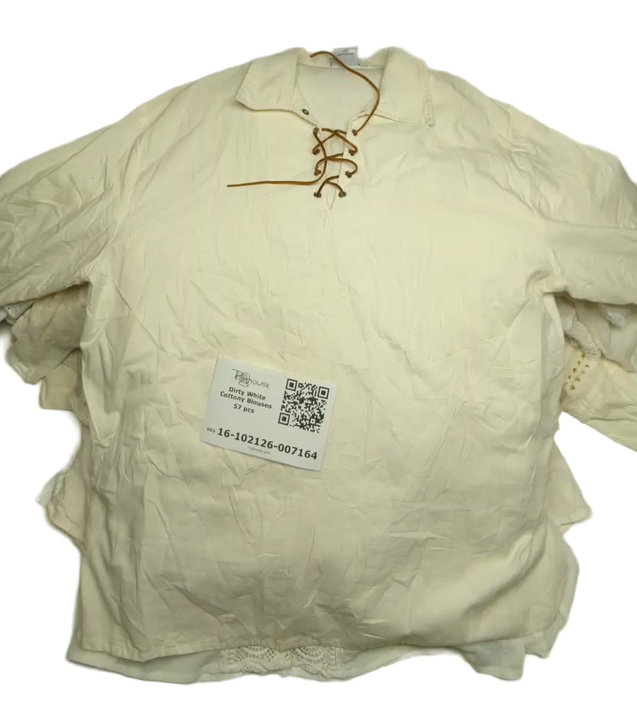 Dirty White Cottony Blouses 57 pcs
