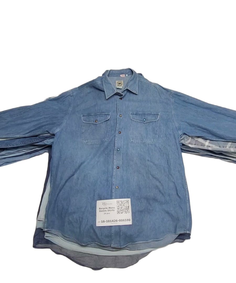 Recycle Mens Denim Shirts 24 pcs
