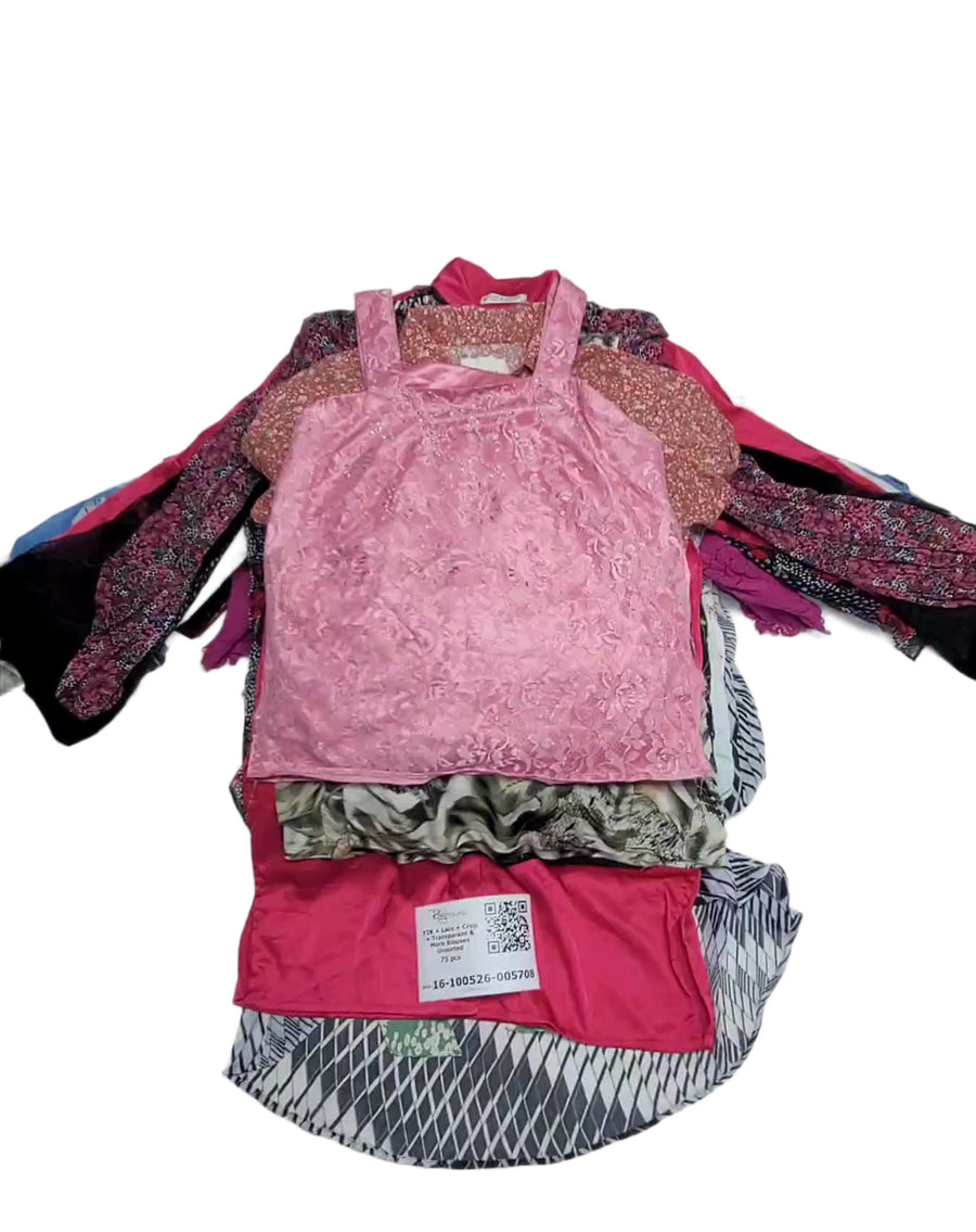 Y2K + Lace + Crop + Transparent & More Blouses Unsorted 75 pcs