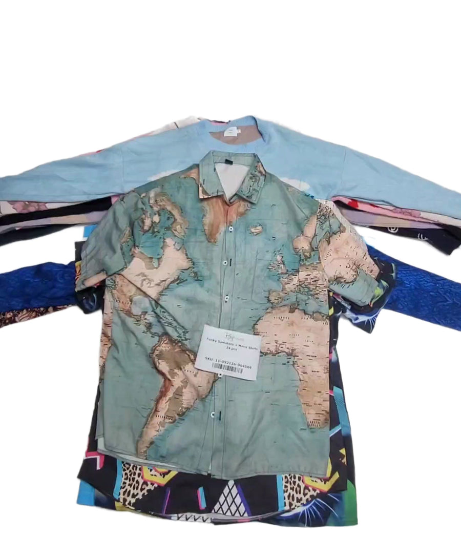 Funky Sweaters + Mens Shirts 24 pcs