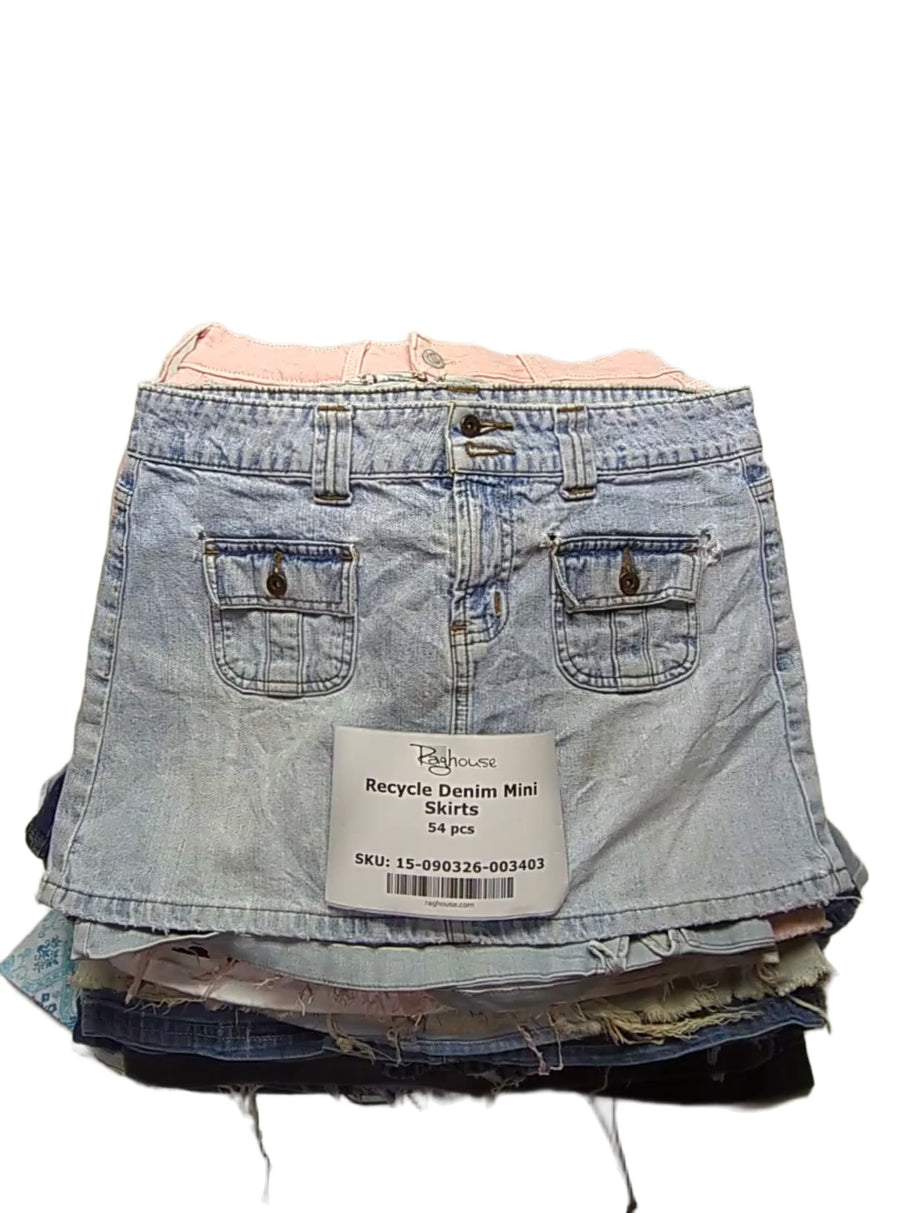 Recycle Denim Mini Skirts 54 pcs