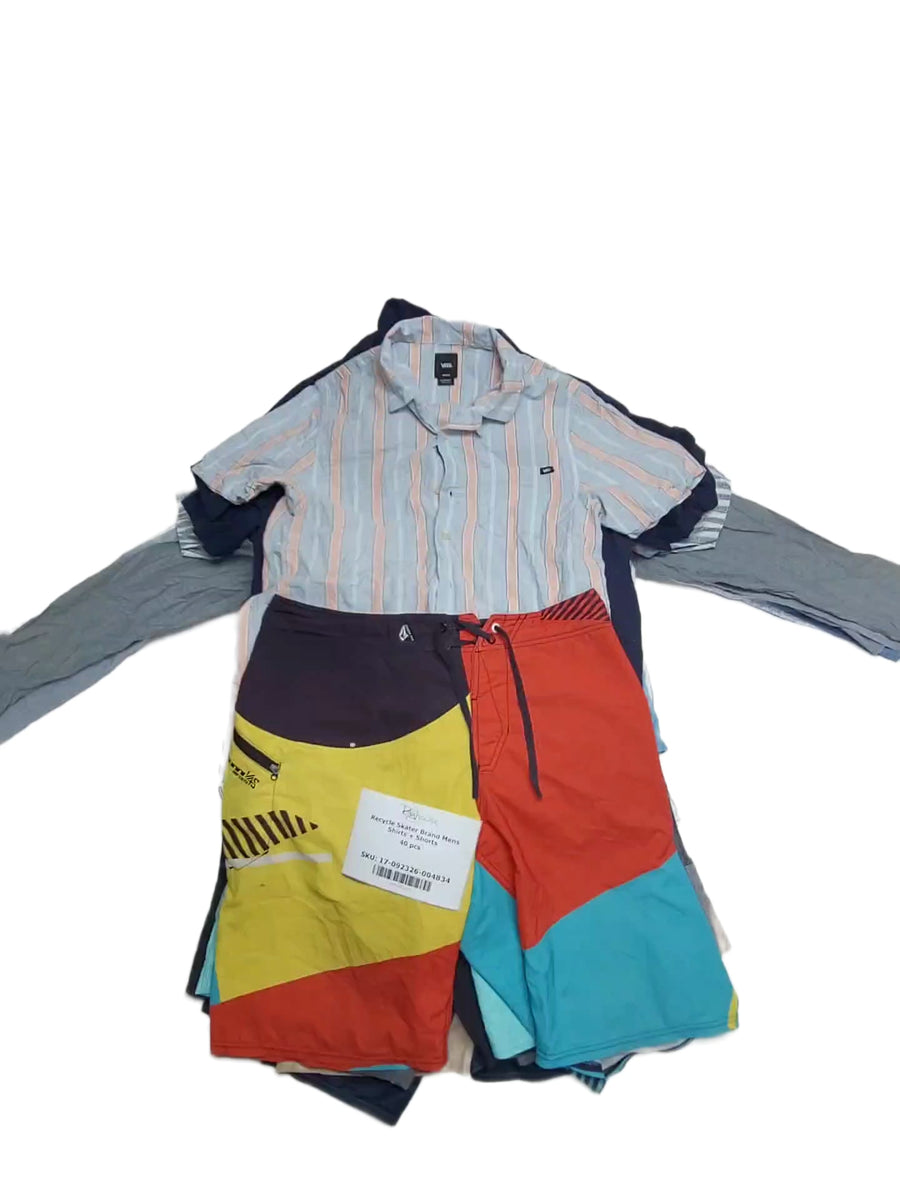 Recycle Skater Brand Mens Shirts + Shorts 40 pcs