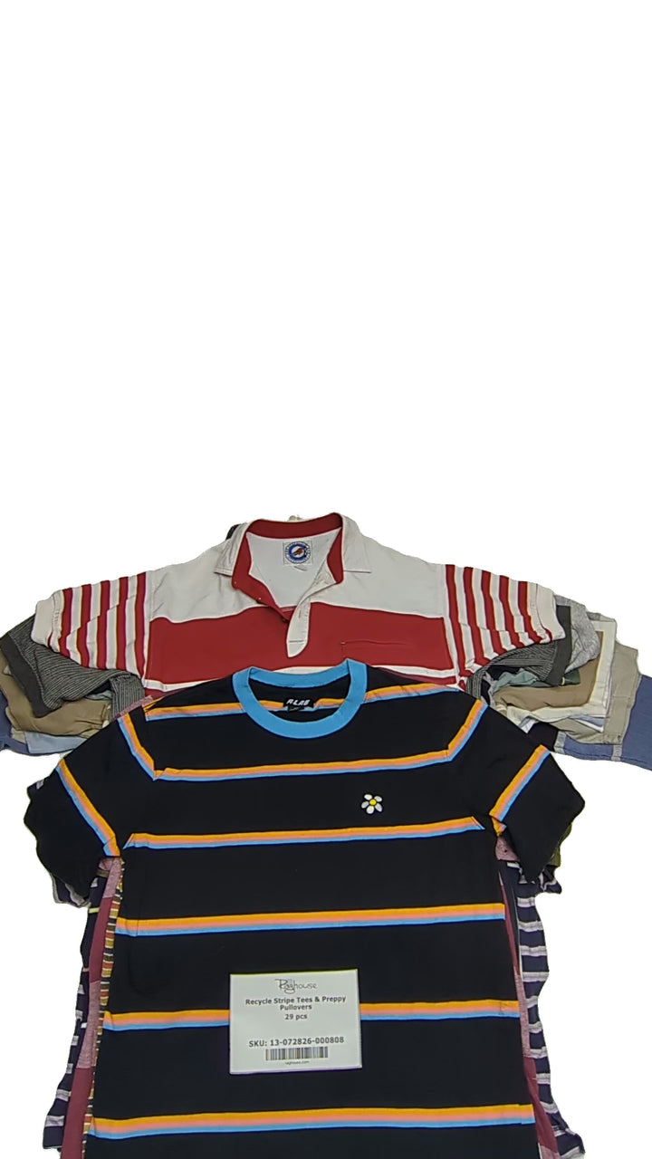 Recycle Stripe Tees & Preppy Pullovers 29 pcs