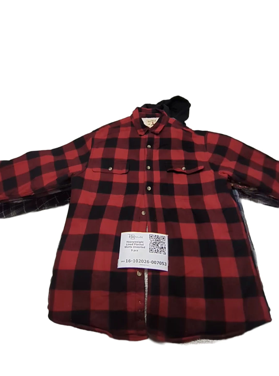 Heavyweight Lined Flannel Shirts Unsorted 9 pcs