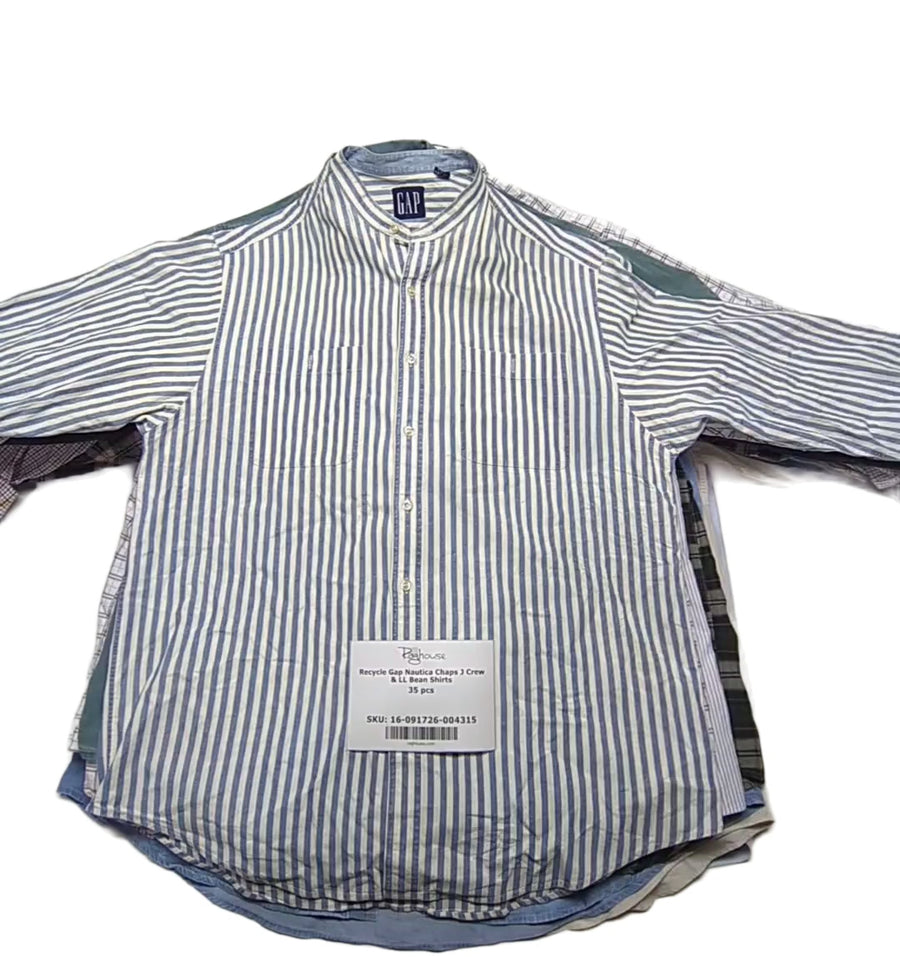 Recycle Gap Nautica Chaps J Crew & LL Bean Shirts 35 pcs