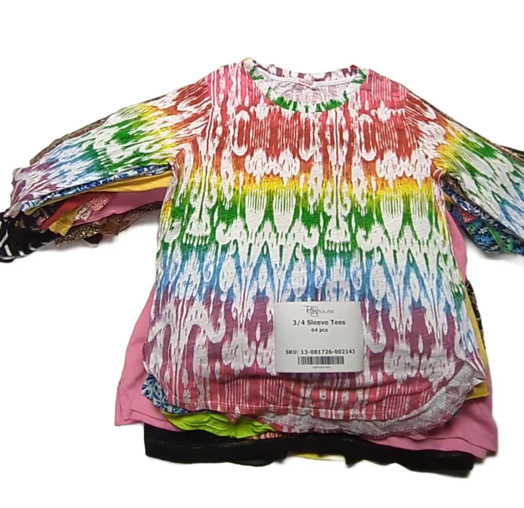 3/4 Sleeve Tees 64 pcs