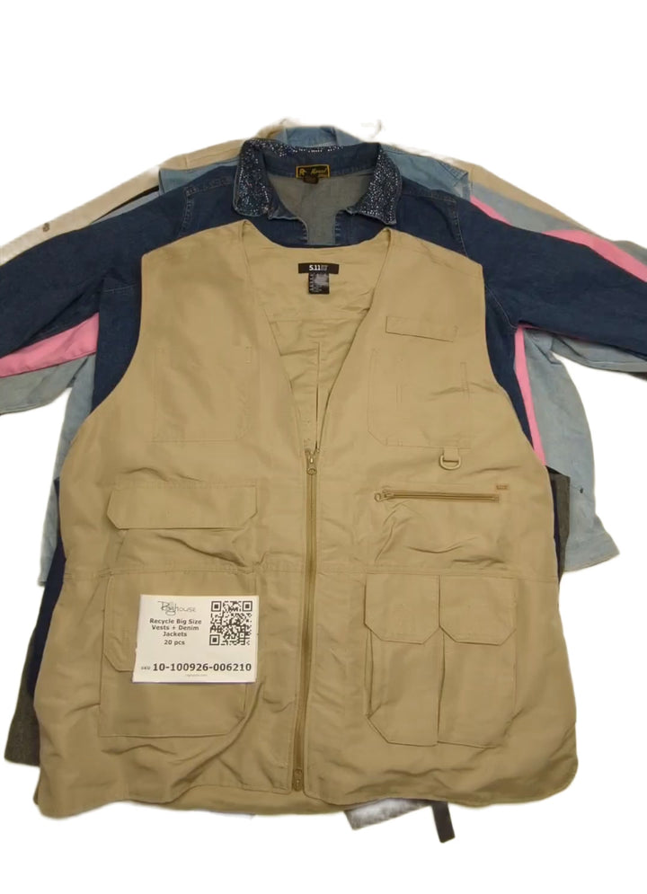 Recycle Big Size Vests + Denim Jackets 20 pcs