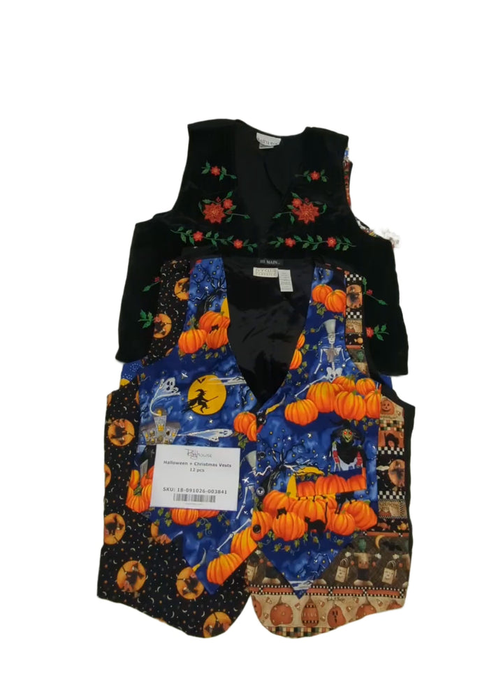 Halloween + Christmas Vests 12 pcs