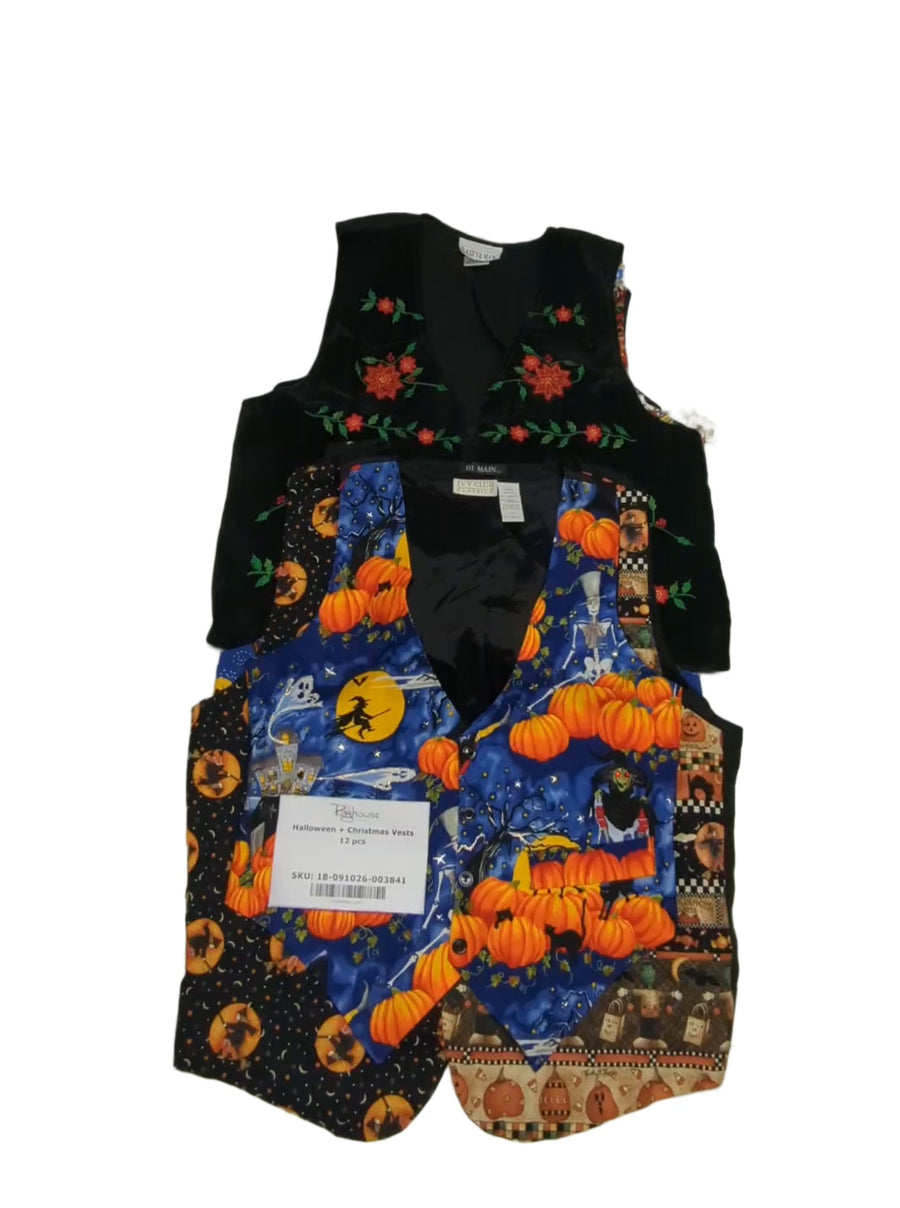 Halloween + Christmas Vests 12 pcs