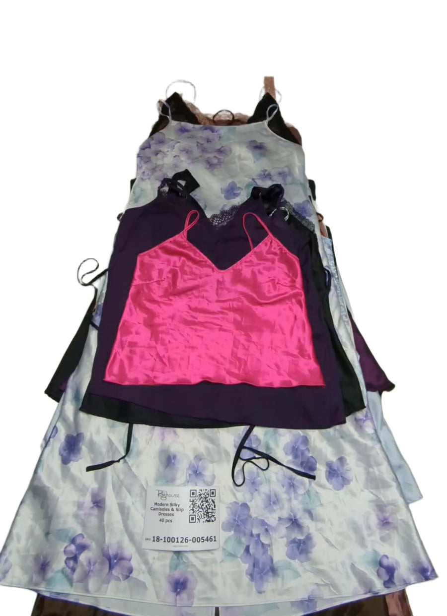 Modern Silky Camisoles & Slip Dresses 40 pcs