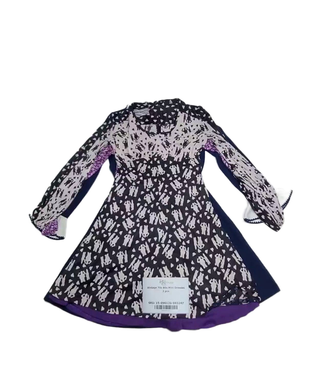 Vintage 70s 80s Mini Dresses 3 pcs