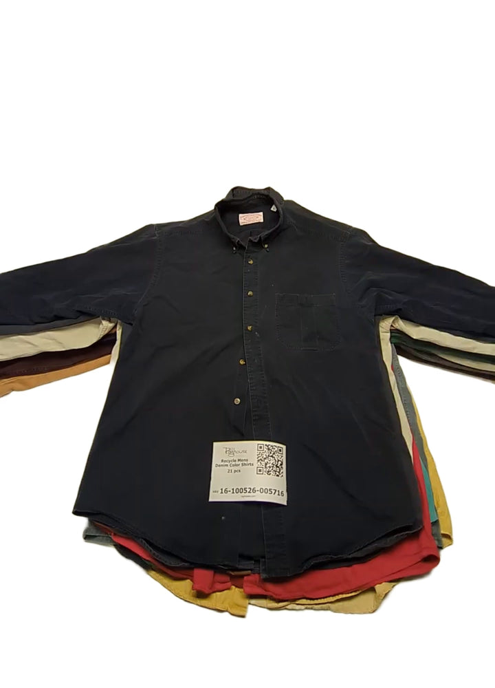 Recycle Mens Denim Color Shirts 21 pcs