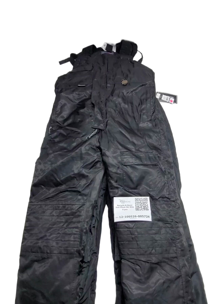 Recycle & Good Just Black Ski Bibs 9 pcs