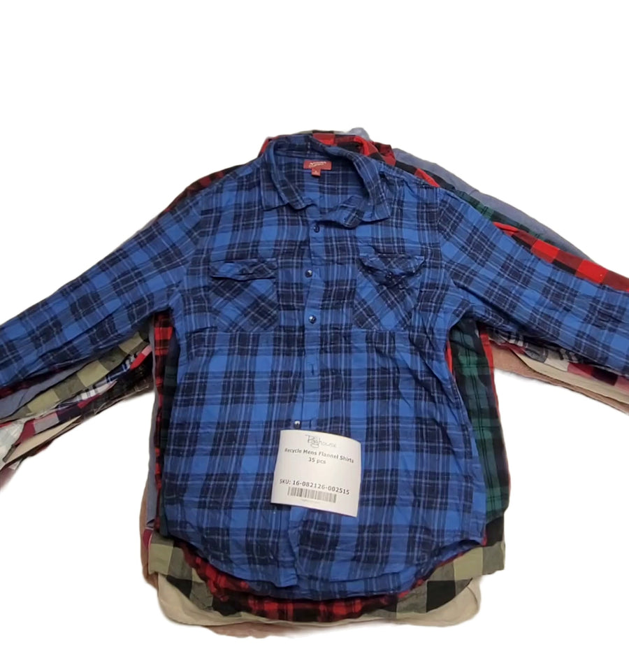 Recycle Mens Flannel Shirts 35 pcs