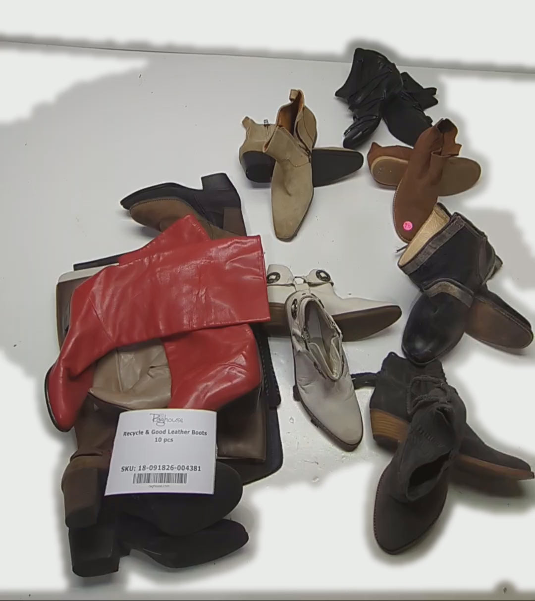 Recycle & Good Leather Boots 10 pcs